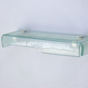 Glass shelf wall sculpture sandy bruns