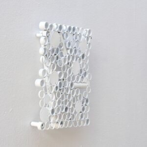 steel wall relief artwork white wand kunstwerk